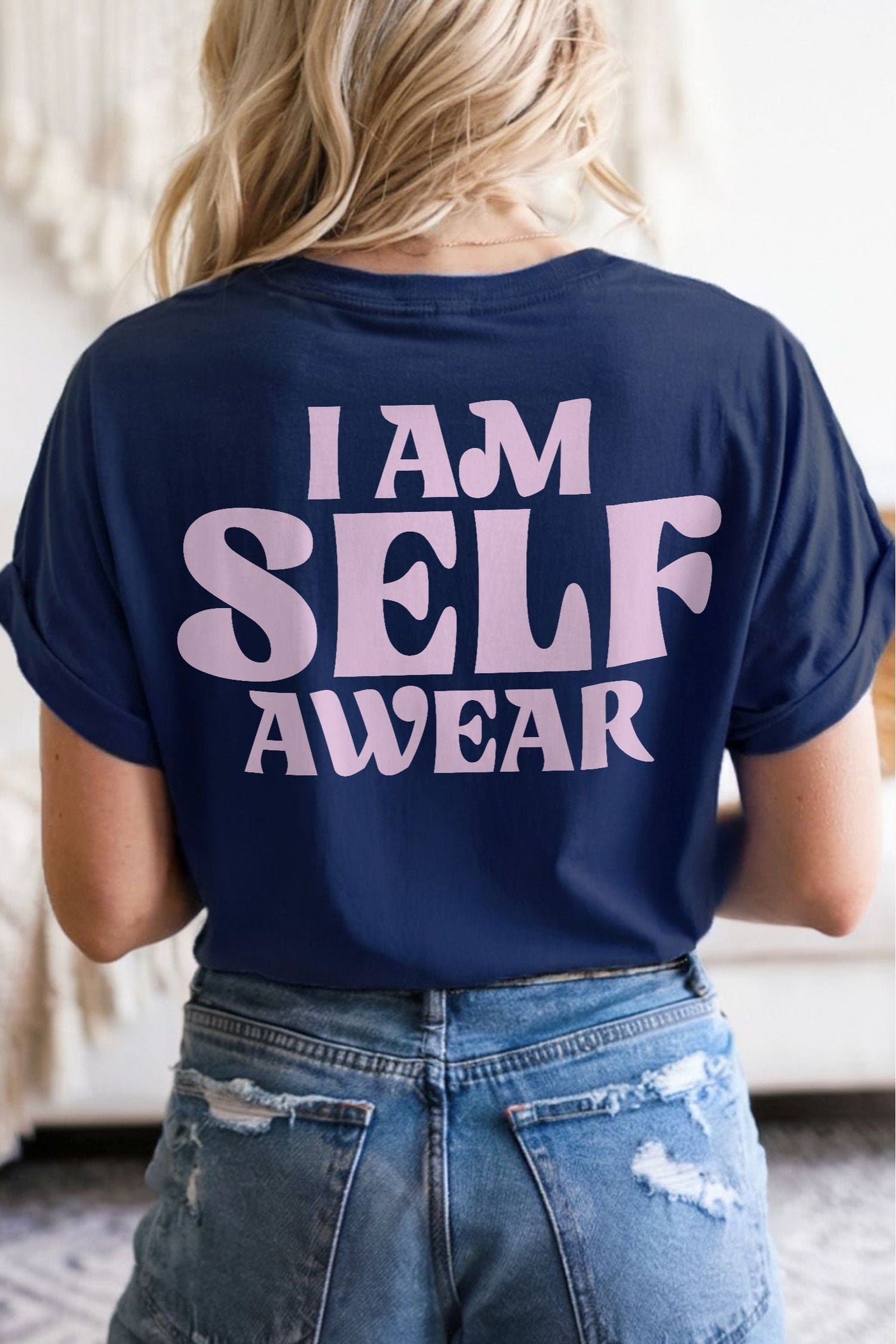 I am Selfawear T-Shirt Navy Shirts Selfawear 