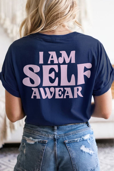 I am Selfawear T-Shirt Navy Shirts Selfawear 