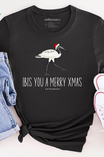 Ibis You a Merry Xmas T-Shirt Black Shirts Selfawear 