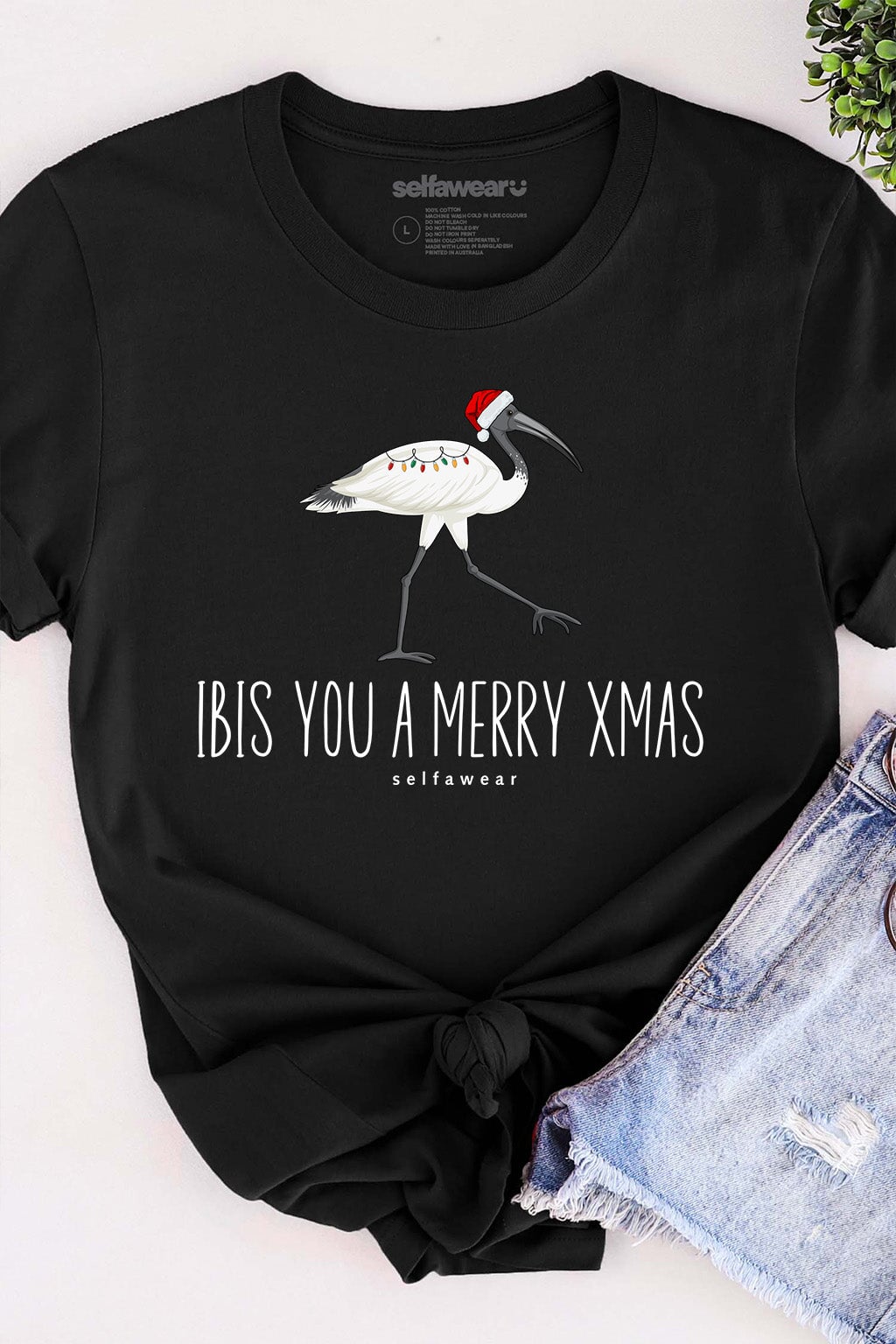 Ibis You a Merry Xmas T-Shirt Black Shirts Selfawear 