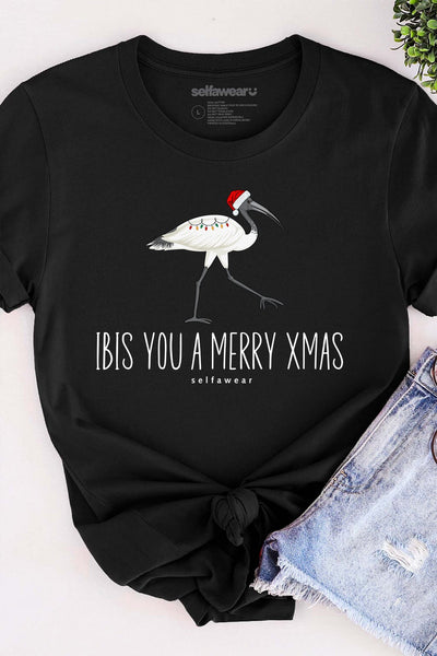 Ibis You a Merry Xmas T-Shirt Black Shirts Selfawear 
