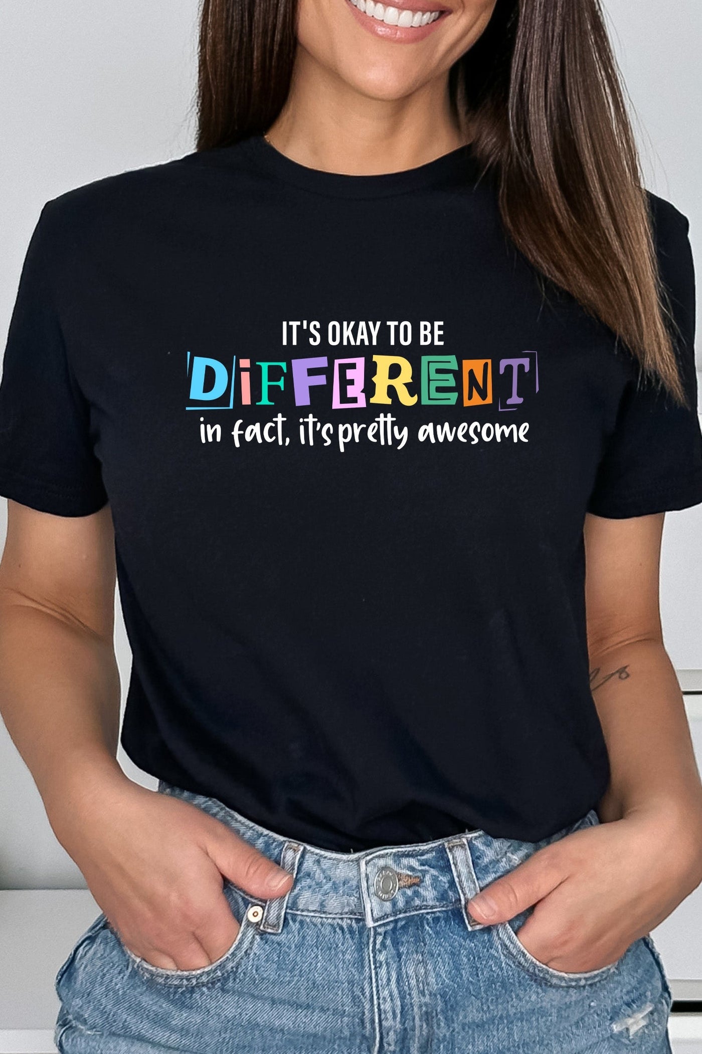 It's Ok To Be Different T-Shirt Black Shirts Selfawear 