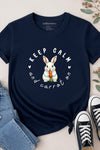 Keep Calm and Carrot On T-Shirt Navy