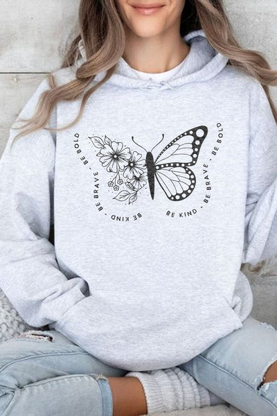 Kind Heart, Bold Wings Hoodie Grey Shirts Selfawear 