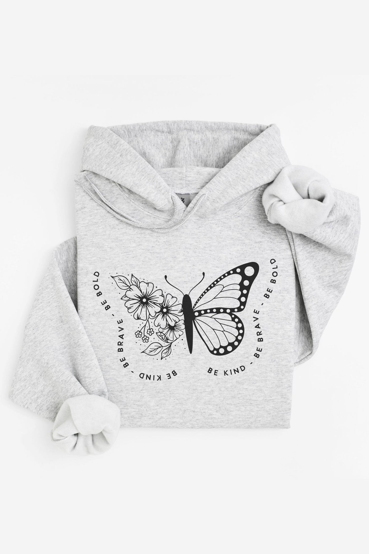 Kind Heart, Bold Wings Hoodie Grey Shirts Selfawear 