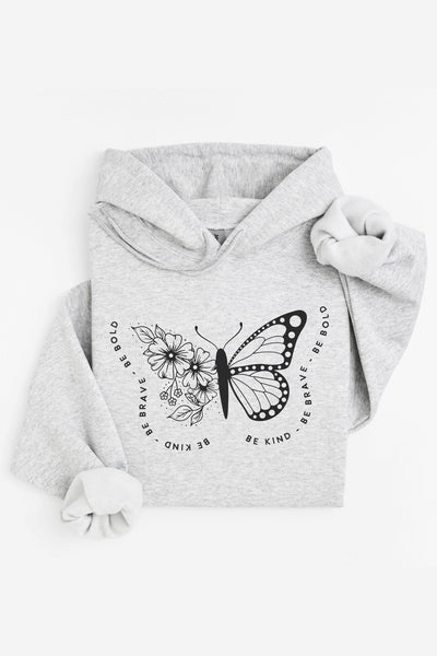 Kind Heart, Bold Wings Hoodie Grey Shirts Selfawear 