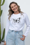 Kind Heart, Bold Wings Long Sleeve T-Shirt White