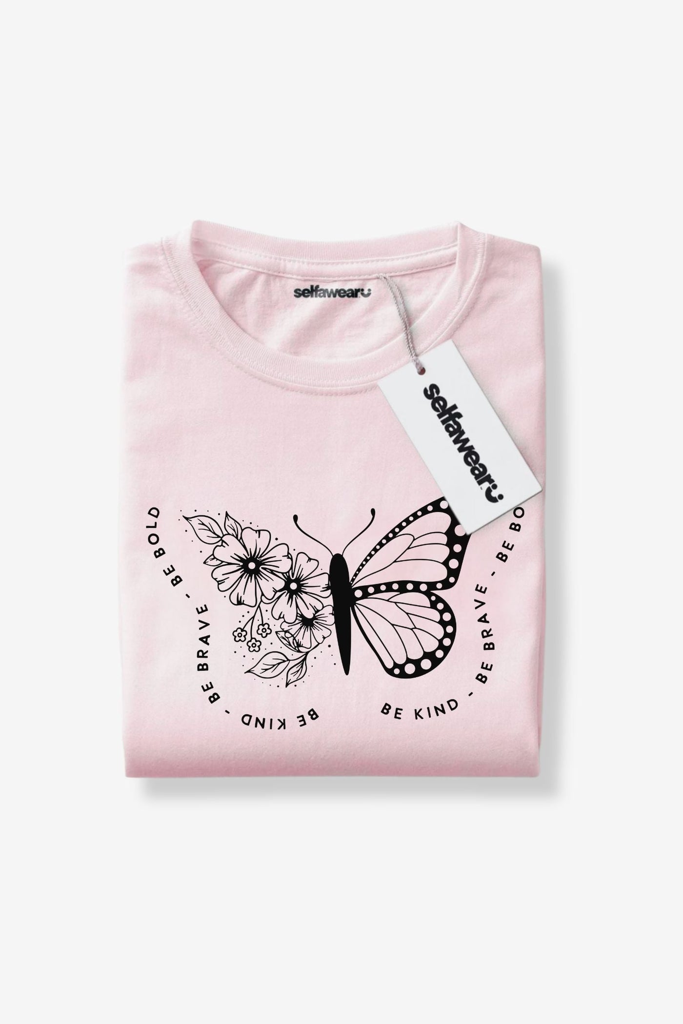 Kind Heart, Bold Wings T-Shirt Pale Pink Shirts Selfawear 