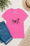 Kind Heart, Bold Wings V-Neck T-Shirt Pink