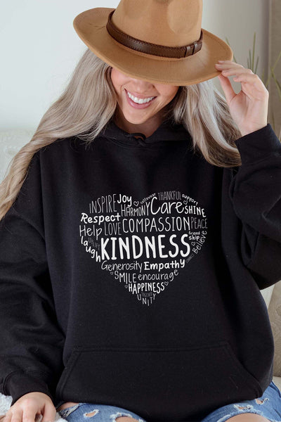 Kindness Heart Hoodie Black Shirts Selfawear 