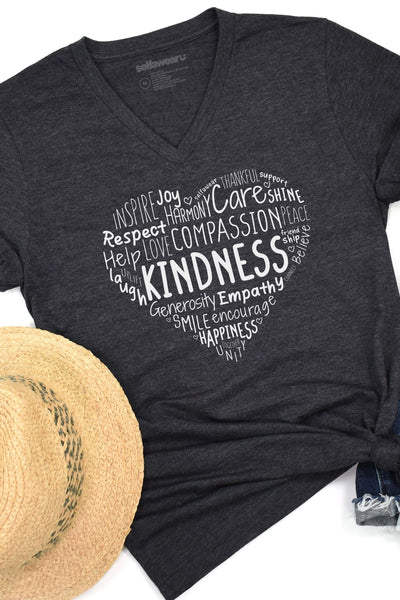 Kindness Heart V-Neck T-Shirt Ashe V-Necks Selfawear 
