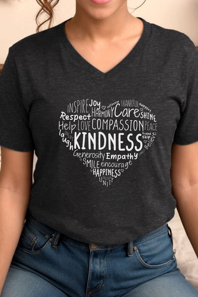 Kindness Heart V-Neck T-Shirt Ashe V-Necks Selfawear 