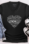 Kindness Heart V-Neck T-Shirt Black
