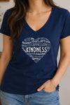 Kindness Heart V-Neck T-Shirt Navy