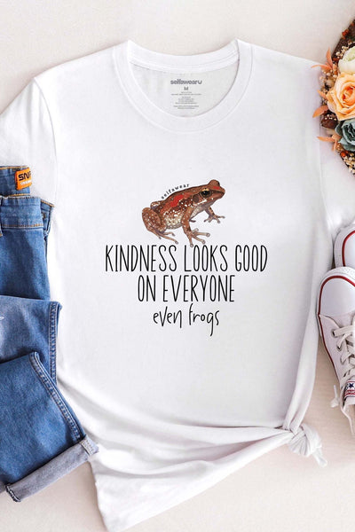Kindness Looks Good on Everyone T-Shirt White Shirts Selfawear 