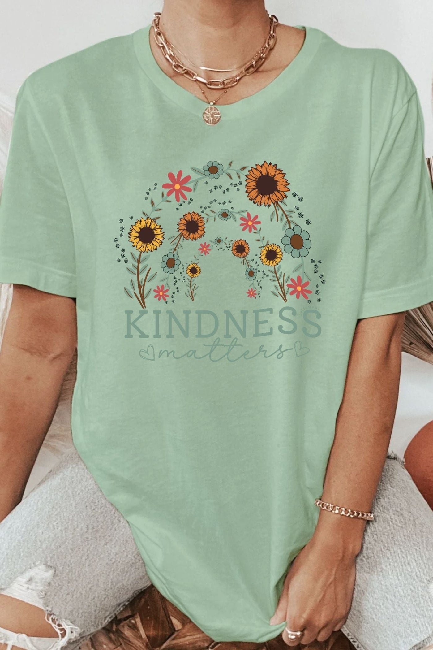 Kindness Matters T-Shirt Matcha Shirts Selfawear 