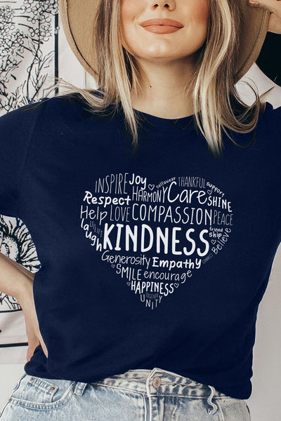 Kindness Matters T-Shirt Navy Shirts Selfawear 