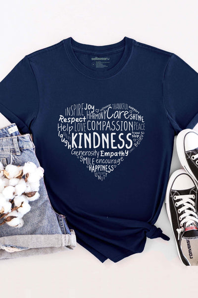 Kindness Matters T-Shirt Navy Shirts Selfawear 