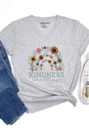 Kindness Matters V-Neck T-Shirt Grey