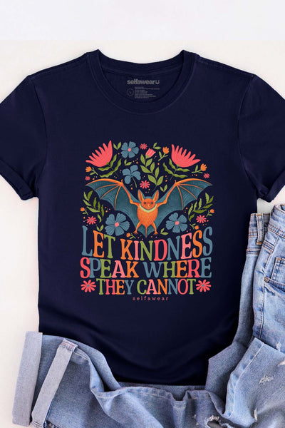 Let Kindness Speak Where They Cannot T-Shirt Navy Shirts Selfawear 