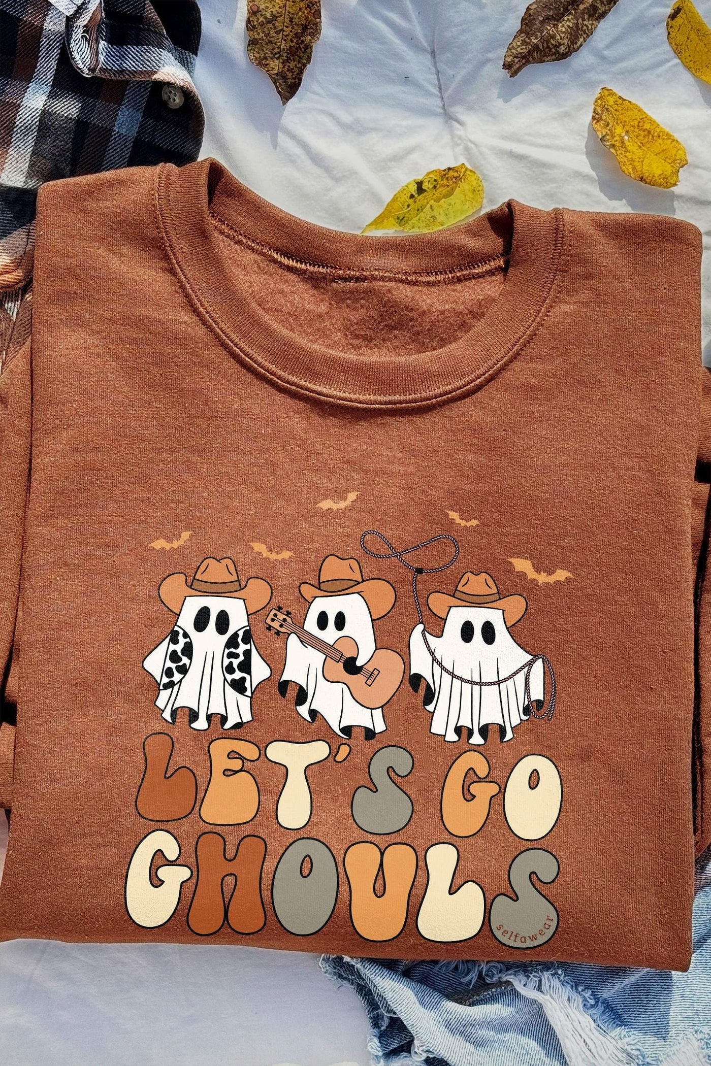 Let's Go Ghouls Sweatshirt Cocoa Sweatshirt Selfawear 