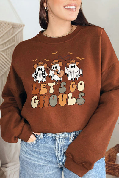 Let's Go Ghouls Sweatshirt Cocoa Sweatshirt Selfawear 