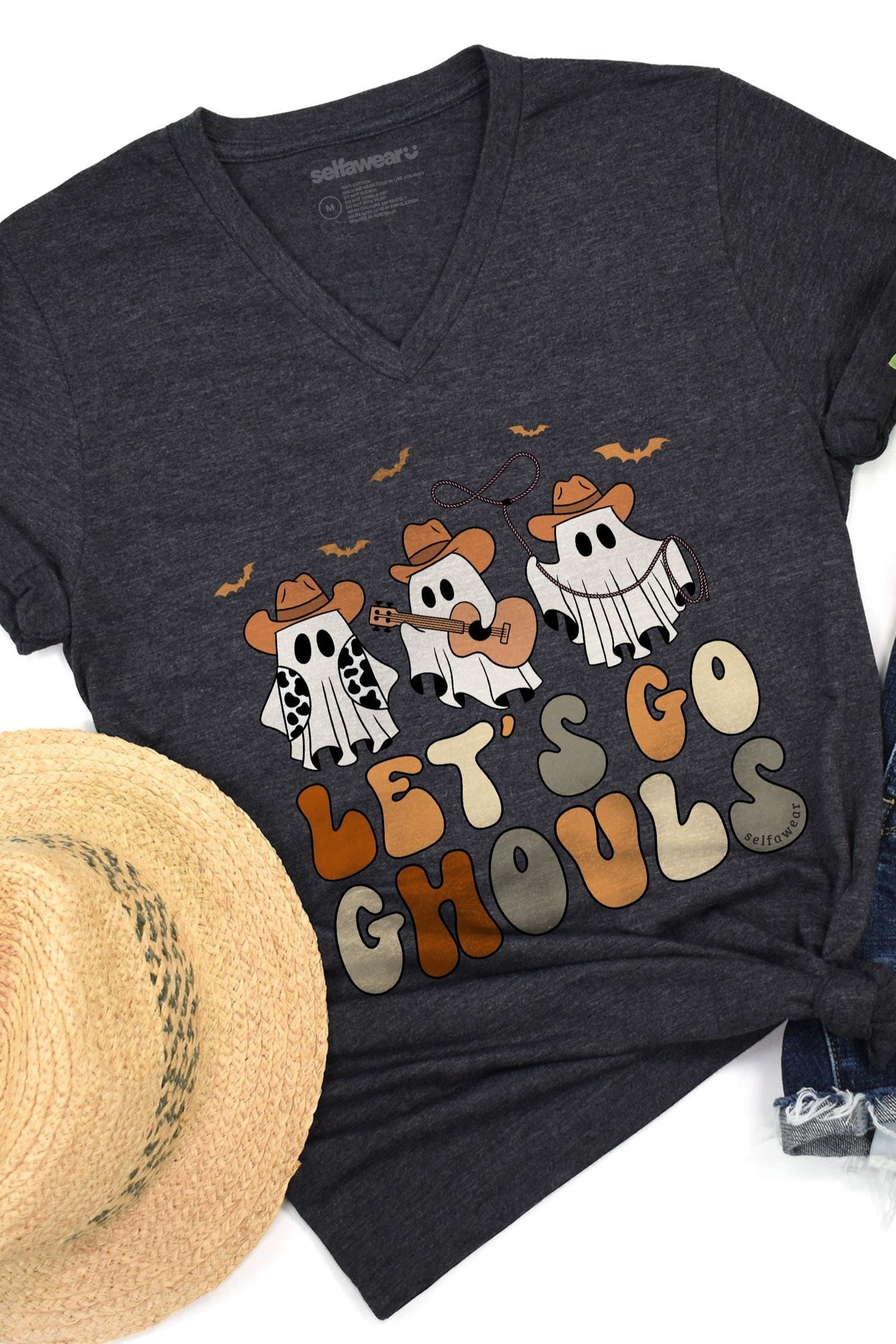Let's go Ghouls V-Neck T-Shirt Ashe V-Necks Selfawear 