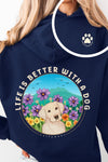Life is Better with a Dog Hoodie Navy