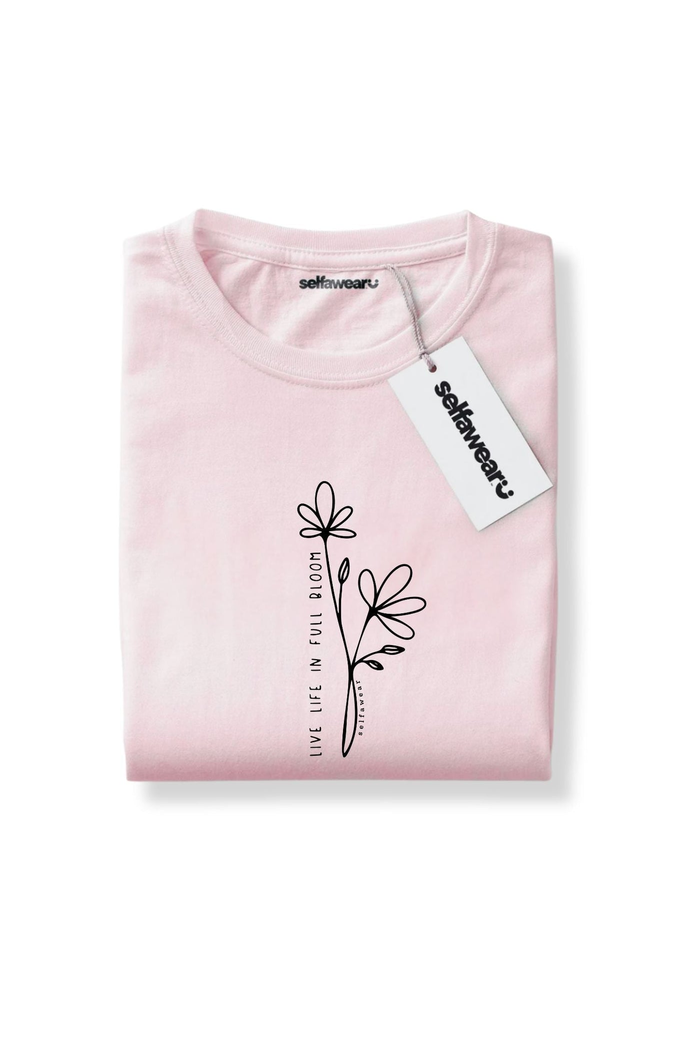 Live In Bloom T-Shirt Pale Pink Shirts Selfawear 