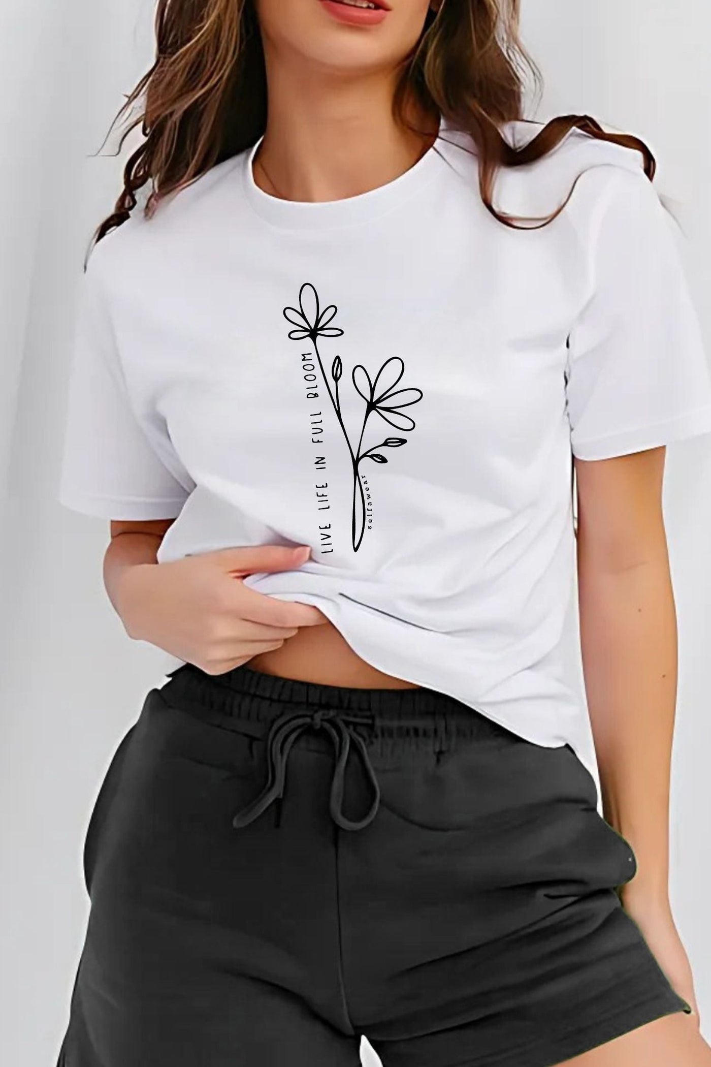 Live In Bloom T-Shirt White Shirts Selfawear 