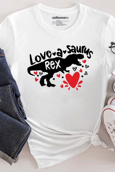 Love-a-saurus Rex T-Shirt White Shirts Selfawear 