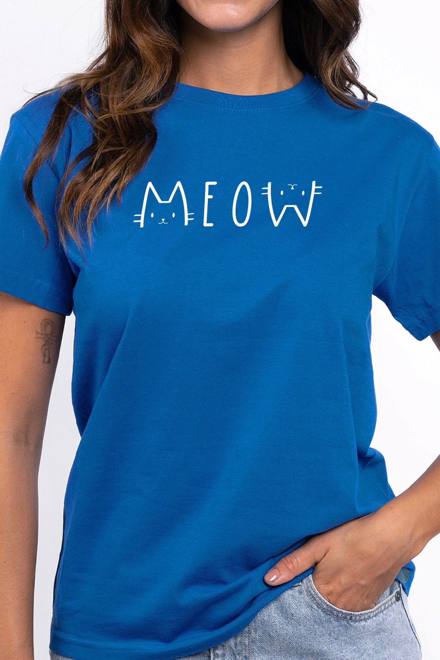 Meow T-Shirt Royal Blue Shirts Selfawear 