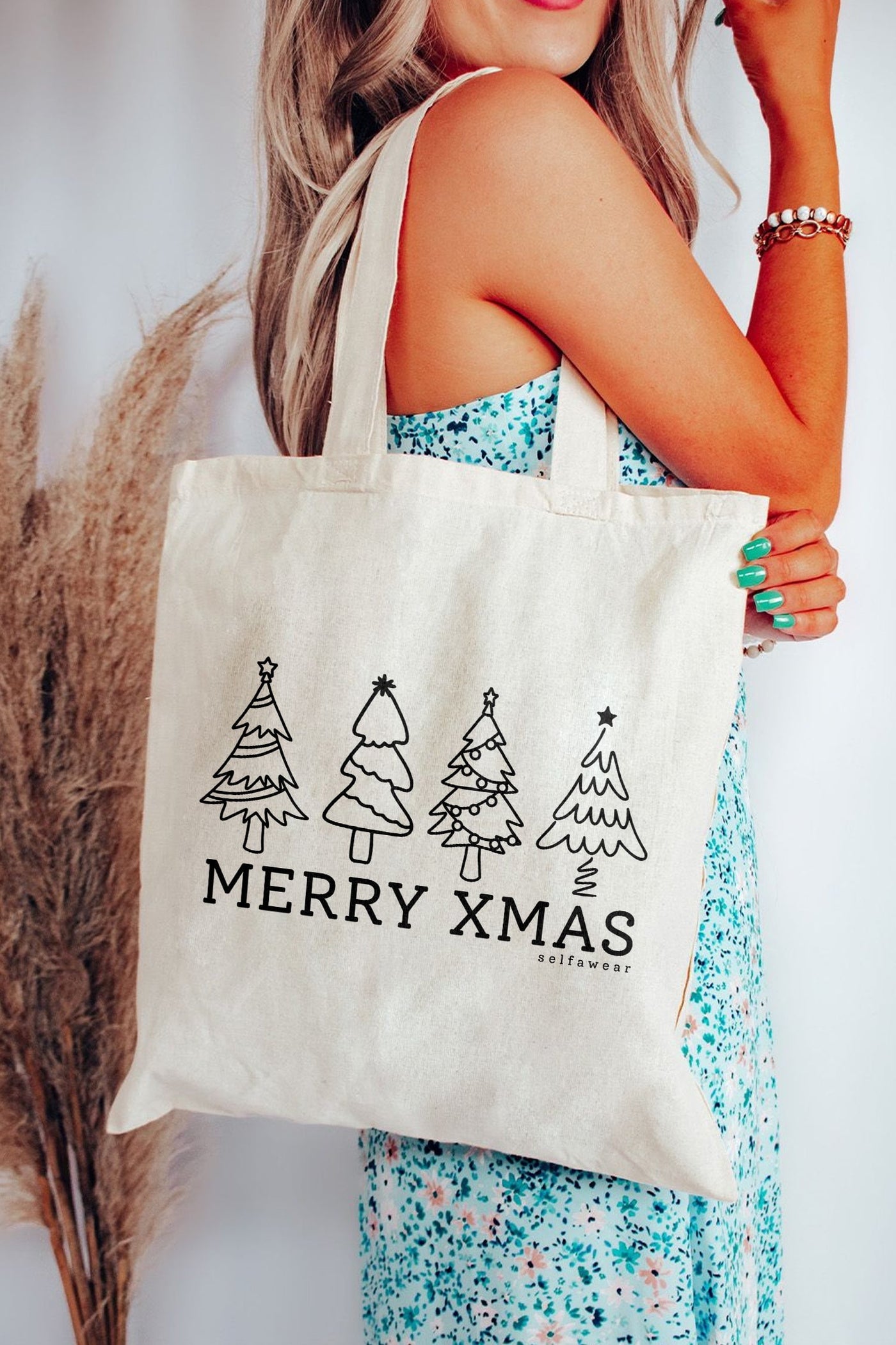 "Merry Xmas" - Tote Bag Natural Tote Bag Selfawear 