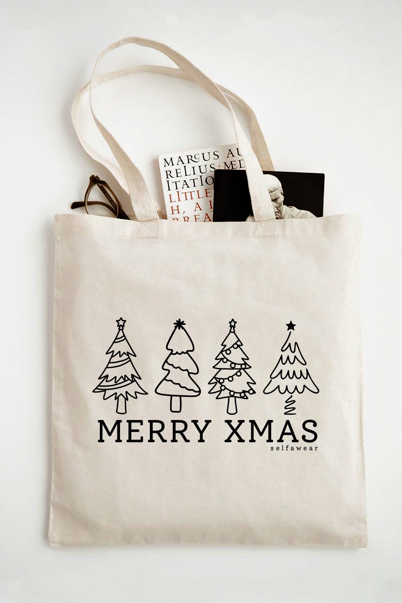 "Merry Xmas" - Tote Bag Natural Tote Bag Selfawear 