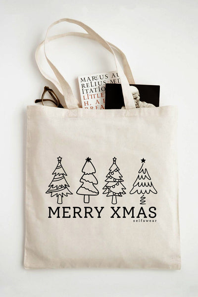 "Merry Xmas" - Tote Bag Natural Tote Bag Selfawear 