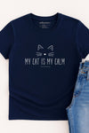 My Cat is my Calm T-Shirt Navy