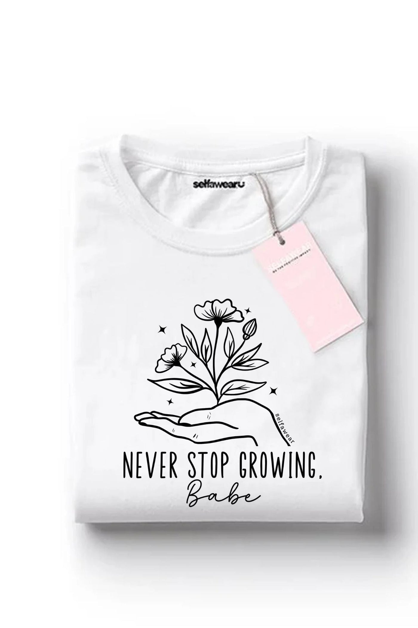 Never Stop Growing T-Shirt Black Shirts Selfawear 