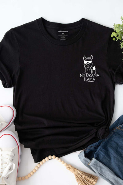 No Drama Llama T-Shirt Black Shirts Selfawear 