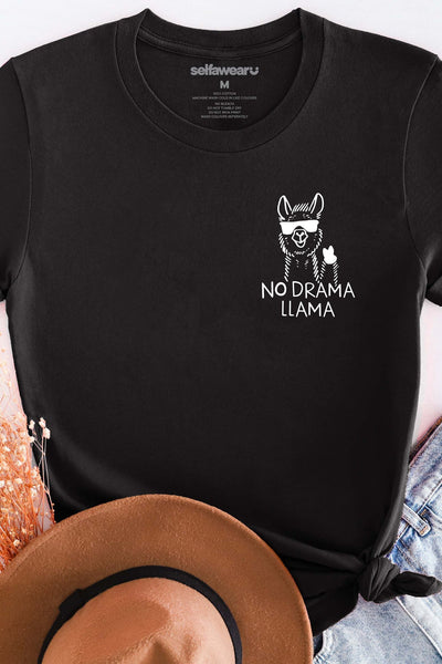 No Drama Llama T-Shirt Black Shirts Selfawear 