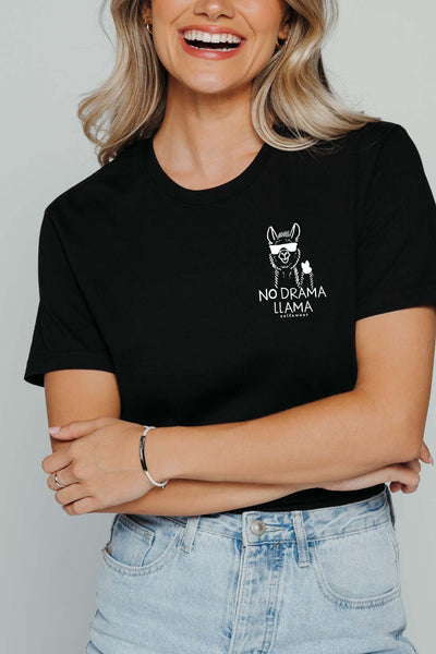 No Drama Llama T-Shirt Black Shirts Selfawear 
