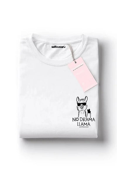 No Drama Llama T-Shirt White Shirts Selfawear 