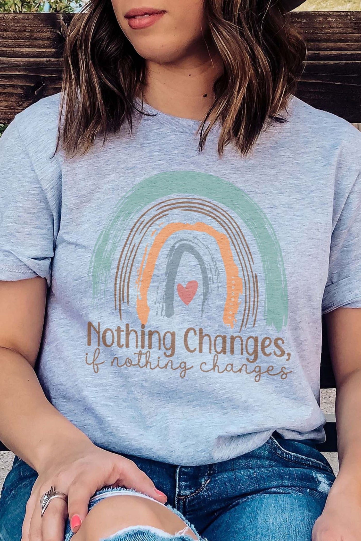 Nothing Changes, if Nothing Changes T-Shirt Grey Shirts Selfawear 