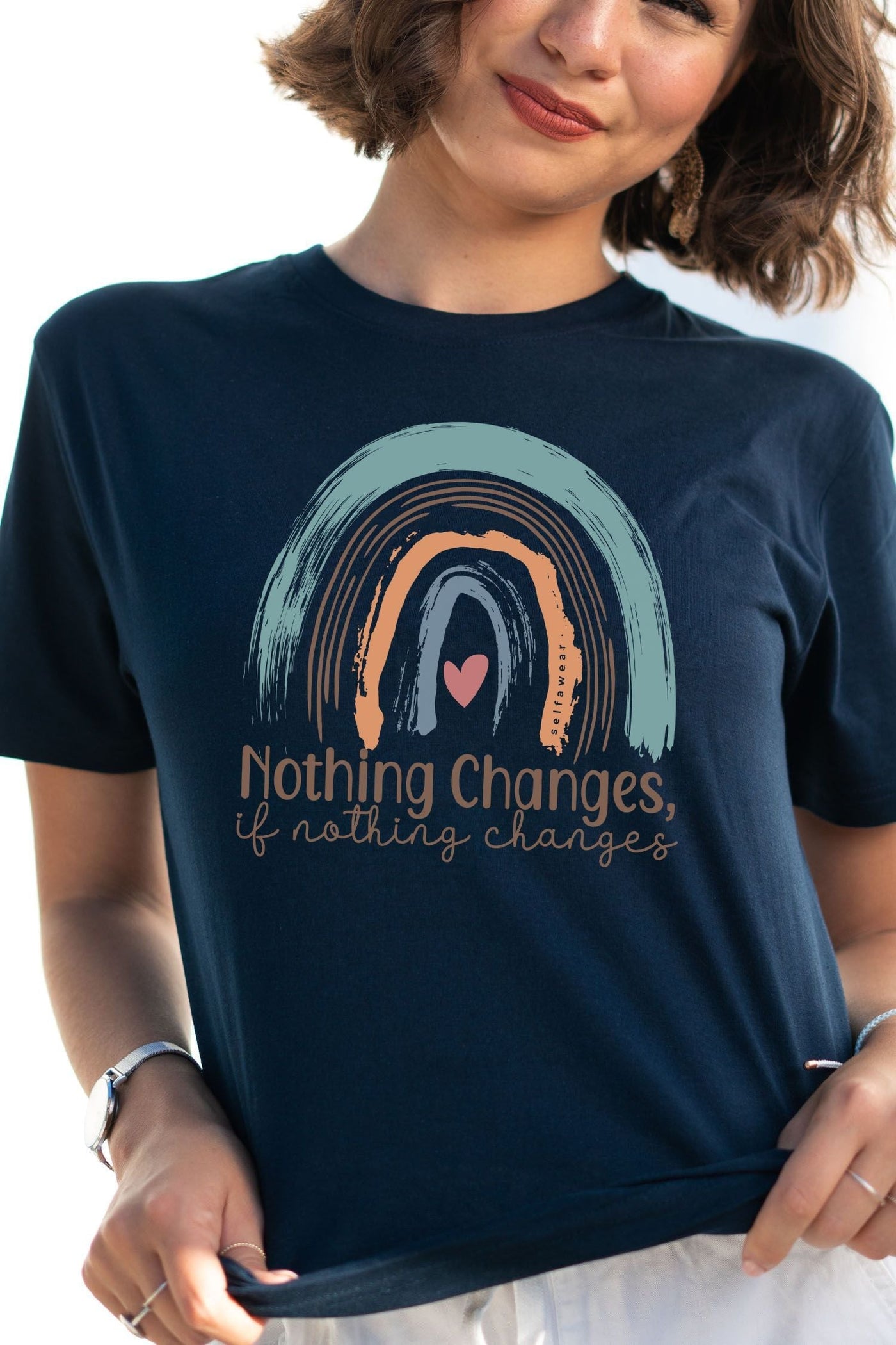 Nothing changes, If Nothing changes T-Shirt Navy Shirts Selfawear 