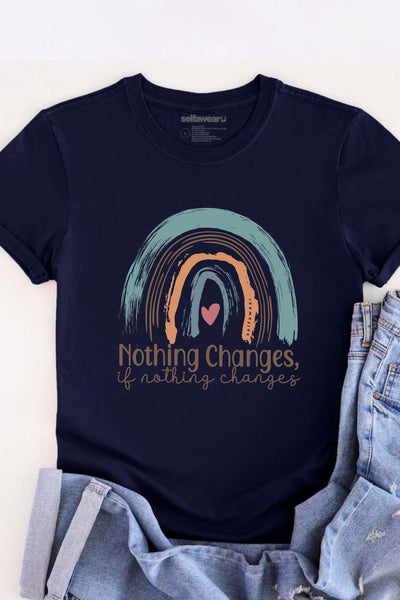 Nothing changes, If Nothing changes T-Shirt Navy Shirts Selfawear 