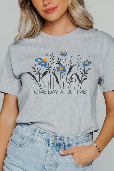 One Day at a Time T-Shirt Grey Shirts Selfawear 