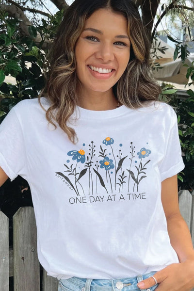 One Day at a Time T-Shirt White Shirts Selfawear 