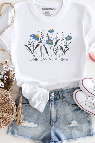 One Day at a Time T-Shirt White Shirts Selfawear 