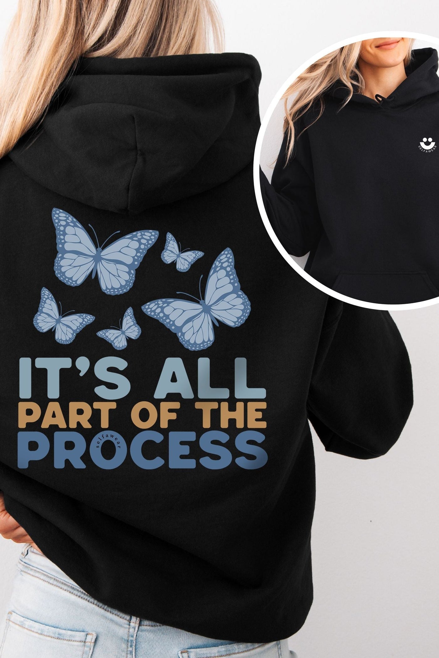 Part of the Process Hoodie Black Hoodie Selfawear 