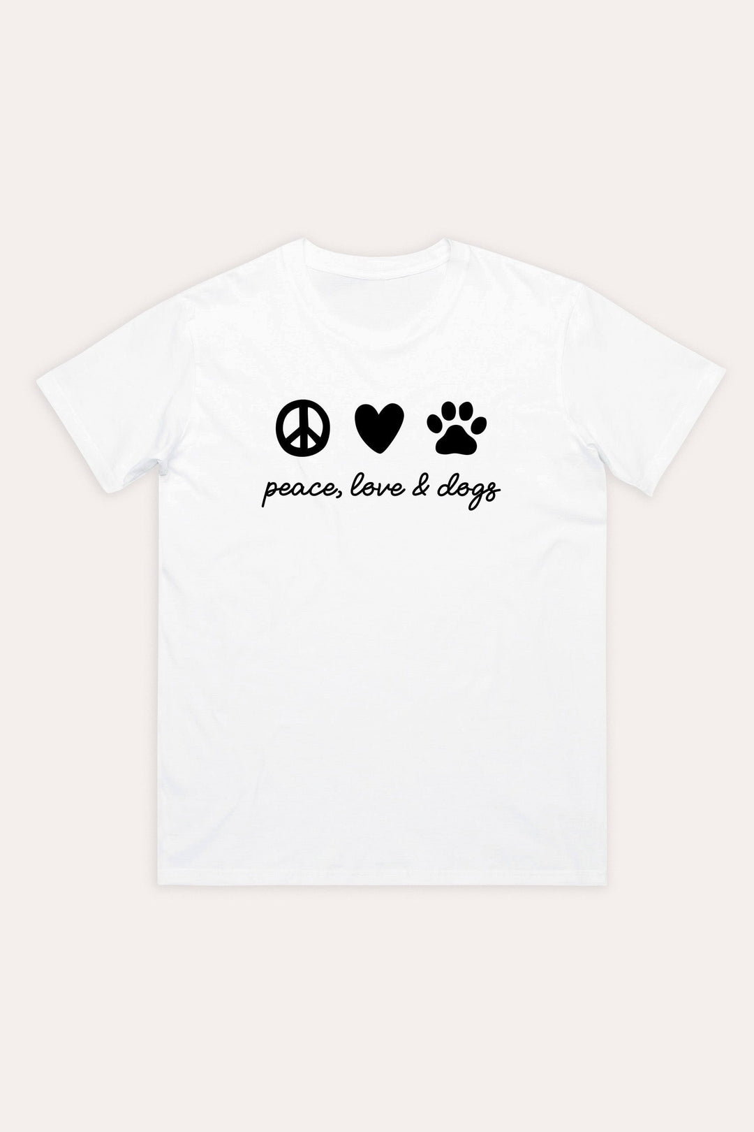 Peace Love Dogs Tapered T-Shirt White Selfawear®