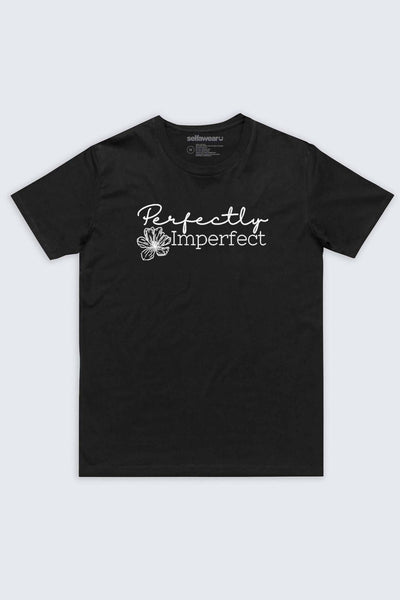 Perfectly Imperfect Flower T-Shirt Black Shirts Selfawear 